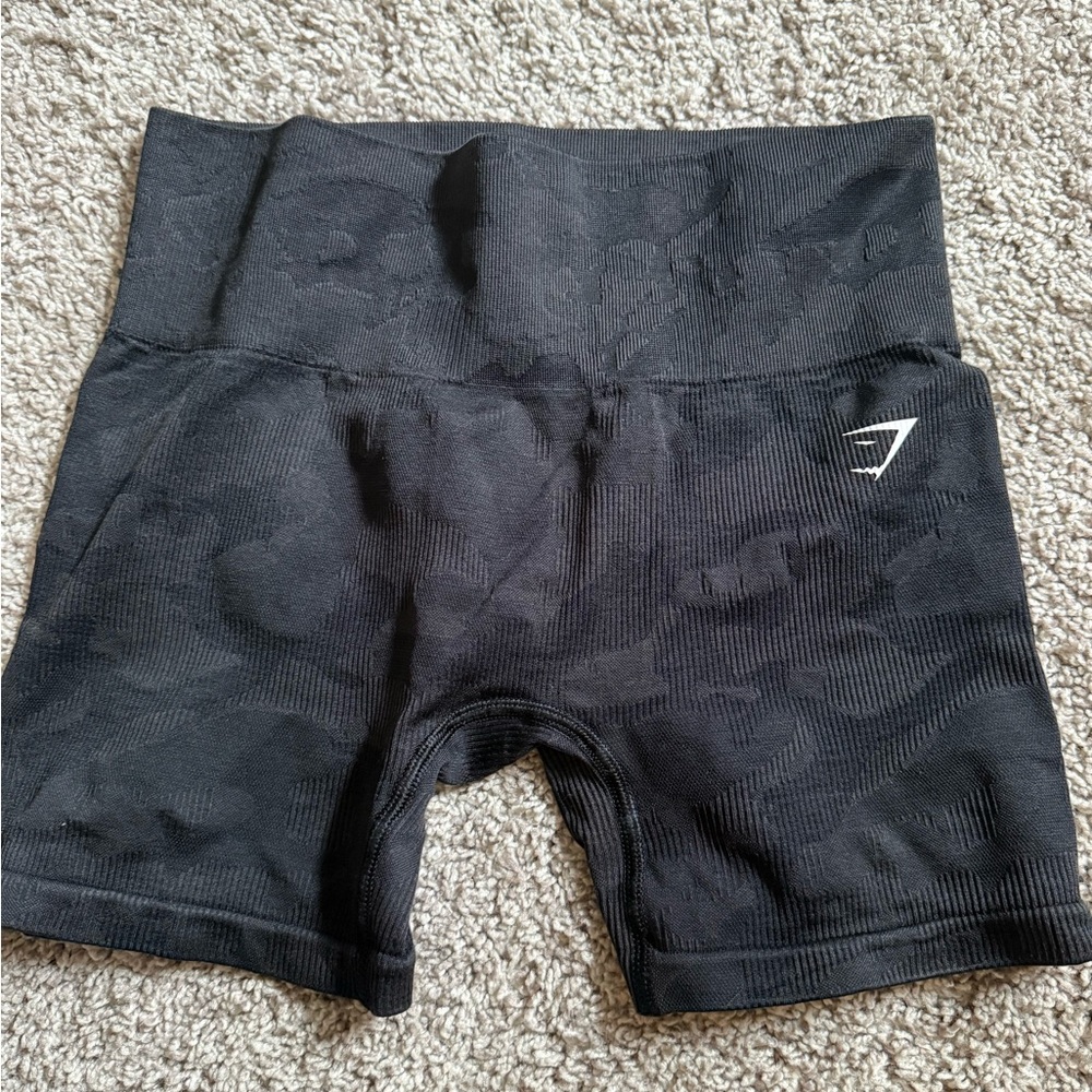 Gymshark Black Camo Bike Shorts
